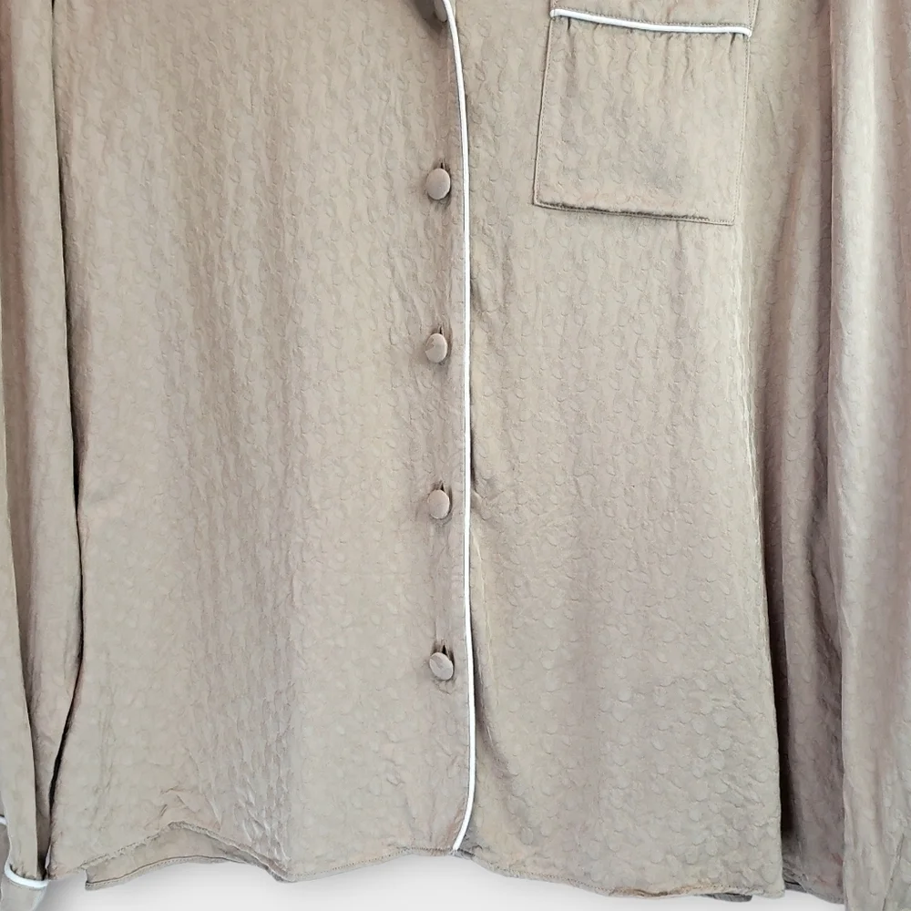 Other Stories Pajama Top Satin Textured Medium - Picture 4 of 12